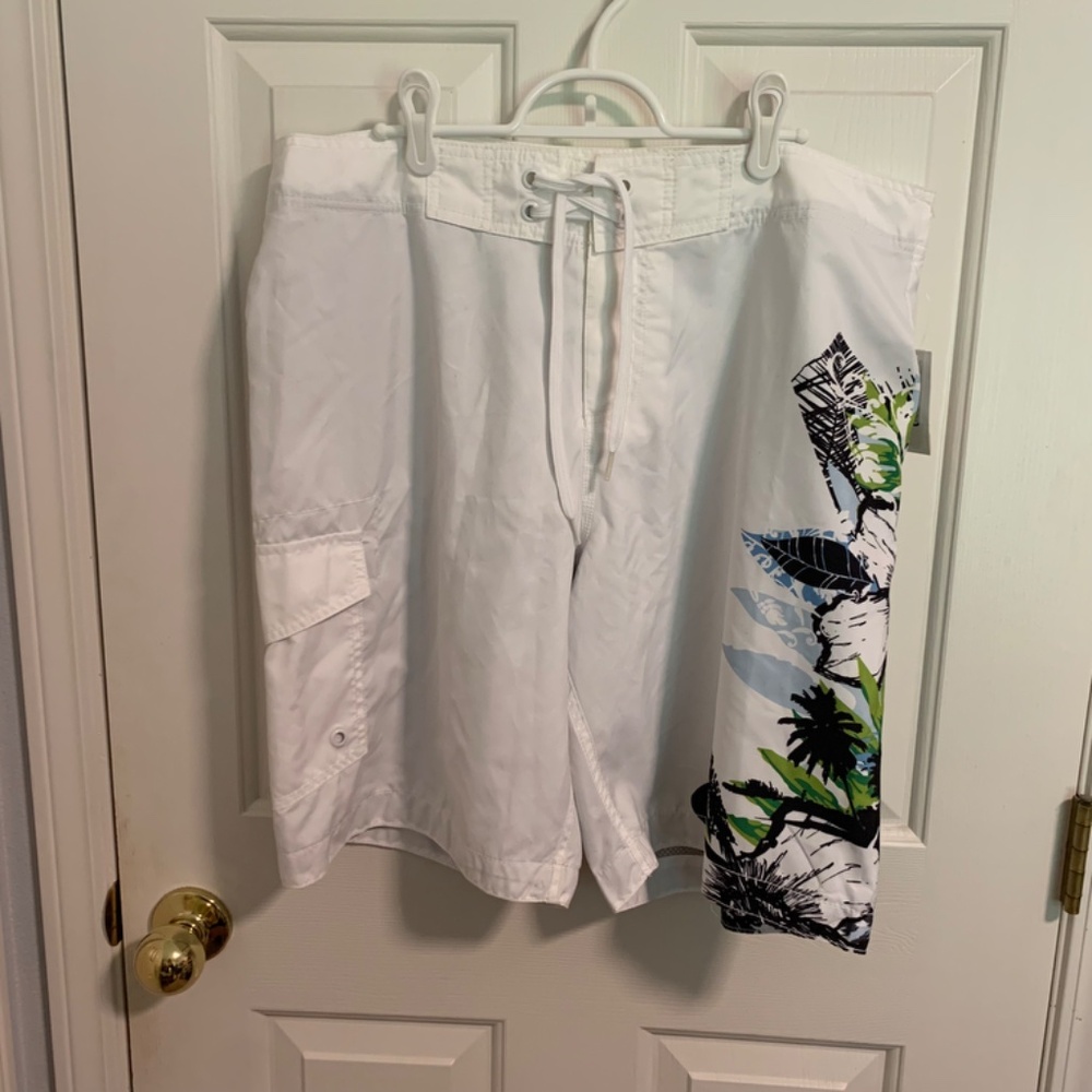 Old Navy Mens White Swim Trunks Size Large